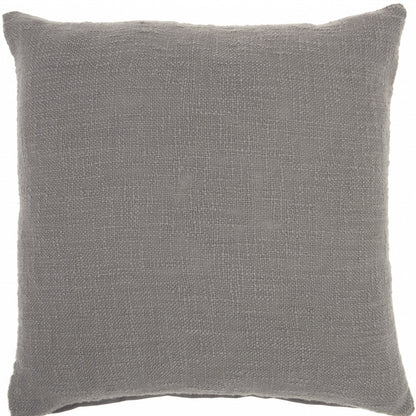 18" Gray Cotton Throw Pillow