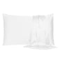 White Dreamy Set Of 2 Silky Satin King Pillowcases