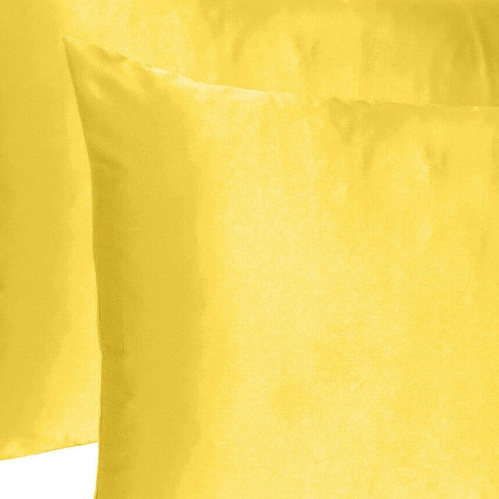 Lemon Dreamy Set Of 2 Silky Satin King Pillowcases