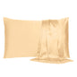 Pale Peach Dreamy Set Of 2 Silky Satin King Pillowcases