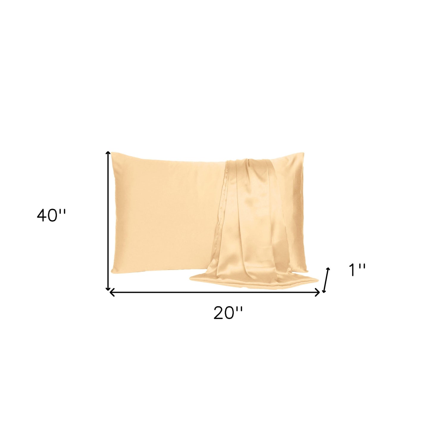 Pale Peach Dreamy Set Of 2 Silky Satin King Pillowcases