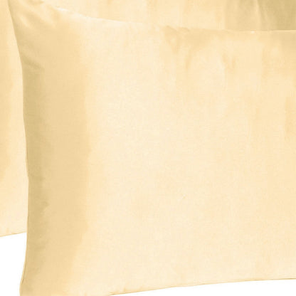 Pale Peach Dreamy Set Of 2 Silky Satin King Pillowcases