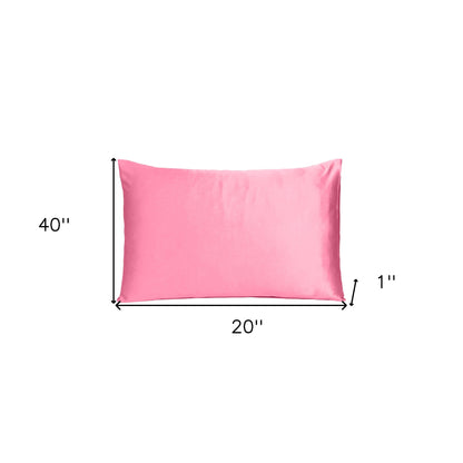 Pink Rose Dreamy Set Of 2 Silky Satin King Pillowcases