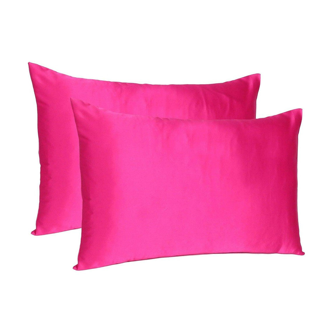 Fuchsia Dreamy Set Of 2 Silky Satin King Pillowcases