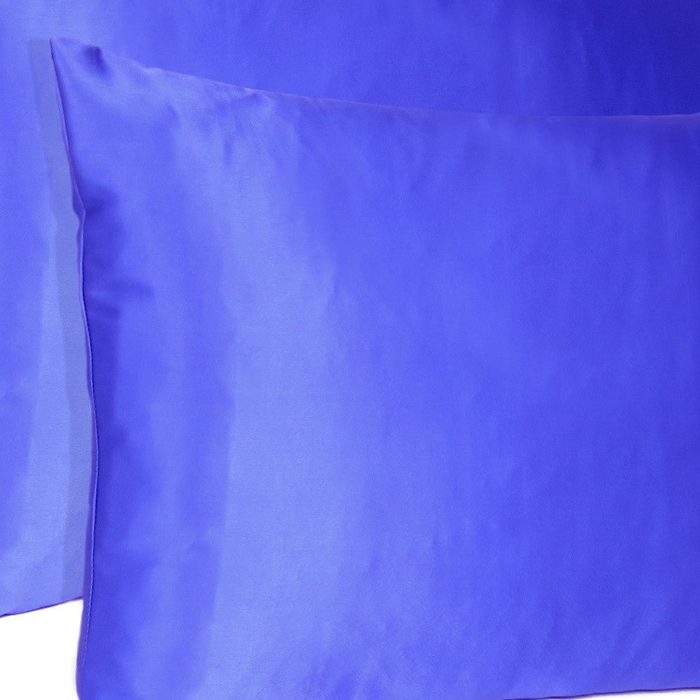 Royal Blue Dreamy Set Of 2 Silky Satin King Pillowcases