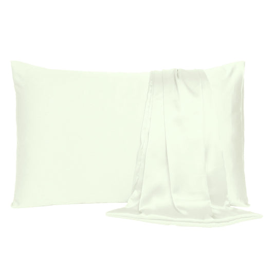 Ivory Dreamy Set Of 2 Silky Satin King Pillowcases