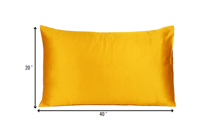 Goldenrod Dreamy Set Of 2 Silky Satin King Pillowcases