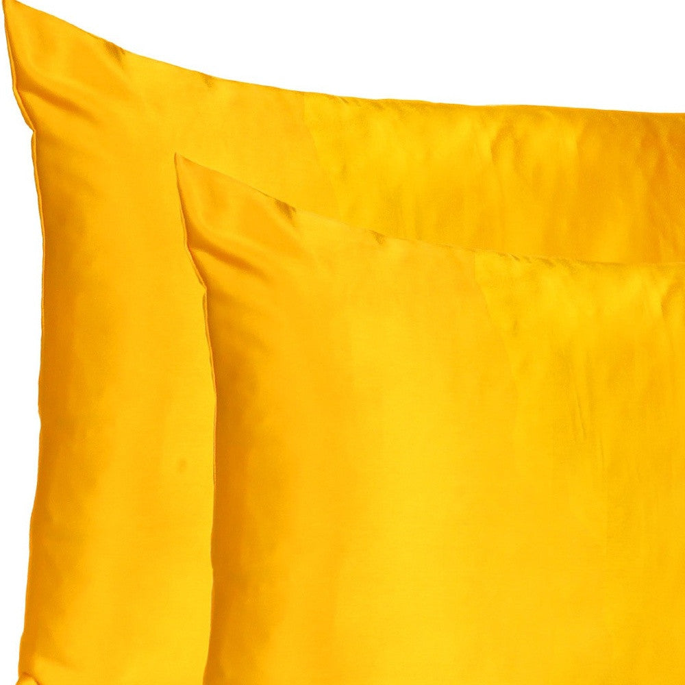 Goldenrod Dreamy Set Of 2 Silky Satin King Pillowcases