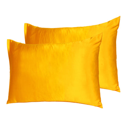 Goldenrod Dreamy Set Of 2 Silky Satin King Pillowcases