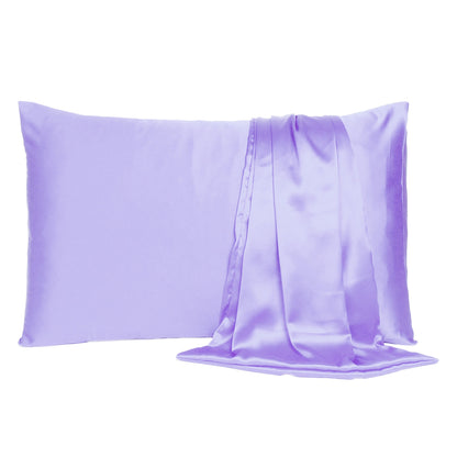 Purple Dreamy Set Of 2 Silky Satin Standard Pillowcases