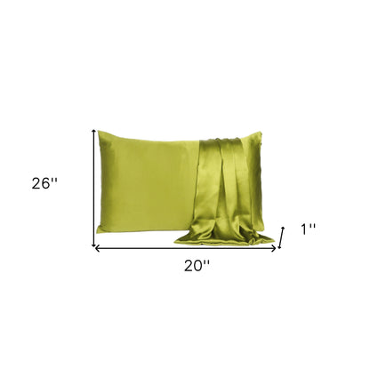 Lemongrass Dreamy Set Of 2 Silky Satin Standard Pillowcases