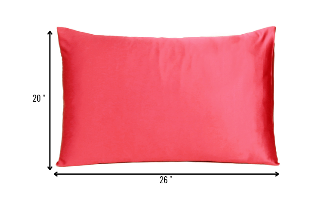 Poppy Red Dreamy Set Of 2 Silky Satin Standard Pillowcases