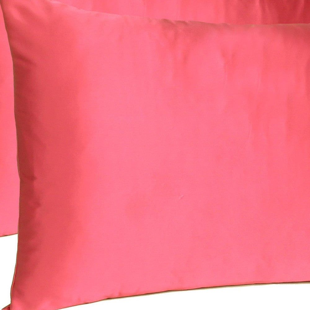 Poppy Red Dreamy Set Of 2 Silky Satin Standard Pillowcases