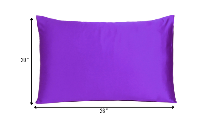 Bright Purple Dreamy Set Of 2 Silky Satin Standard Pillowcases