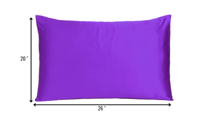 Bright Purple Dreamy Set Of 2 Silky Satin Standard Pillowcases