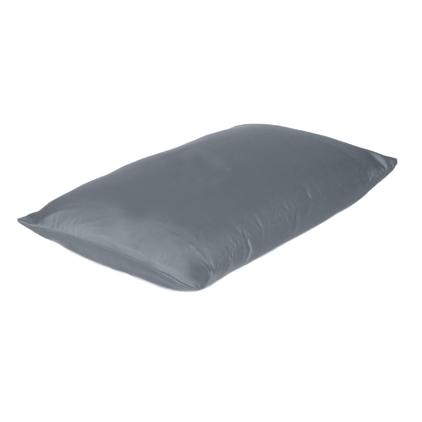 Dark Gray Dreamy Set Of 2 Silky Satin Standard Pillowcases