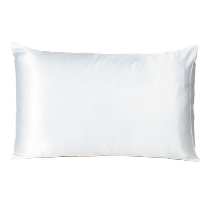 White Dreamy Set Of 2 Silky Satin Standard Pillowcases