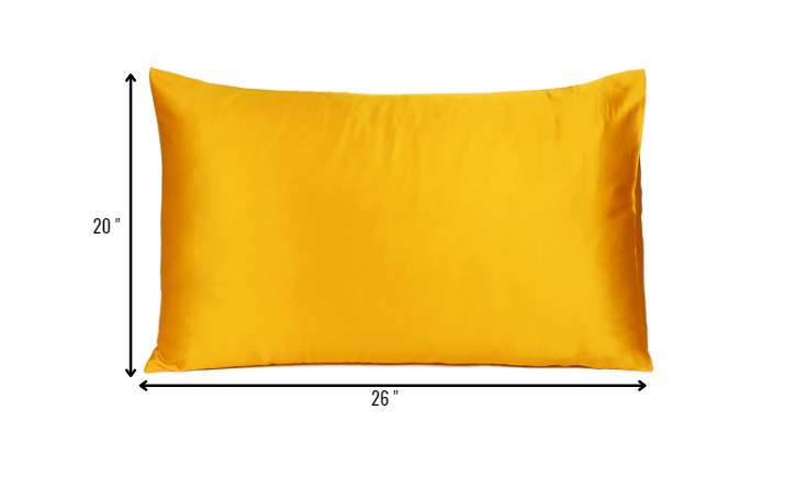 Goldenrod Dreamy Set Of 2 Silky Satin Standard Pillowcases