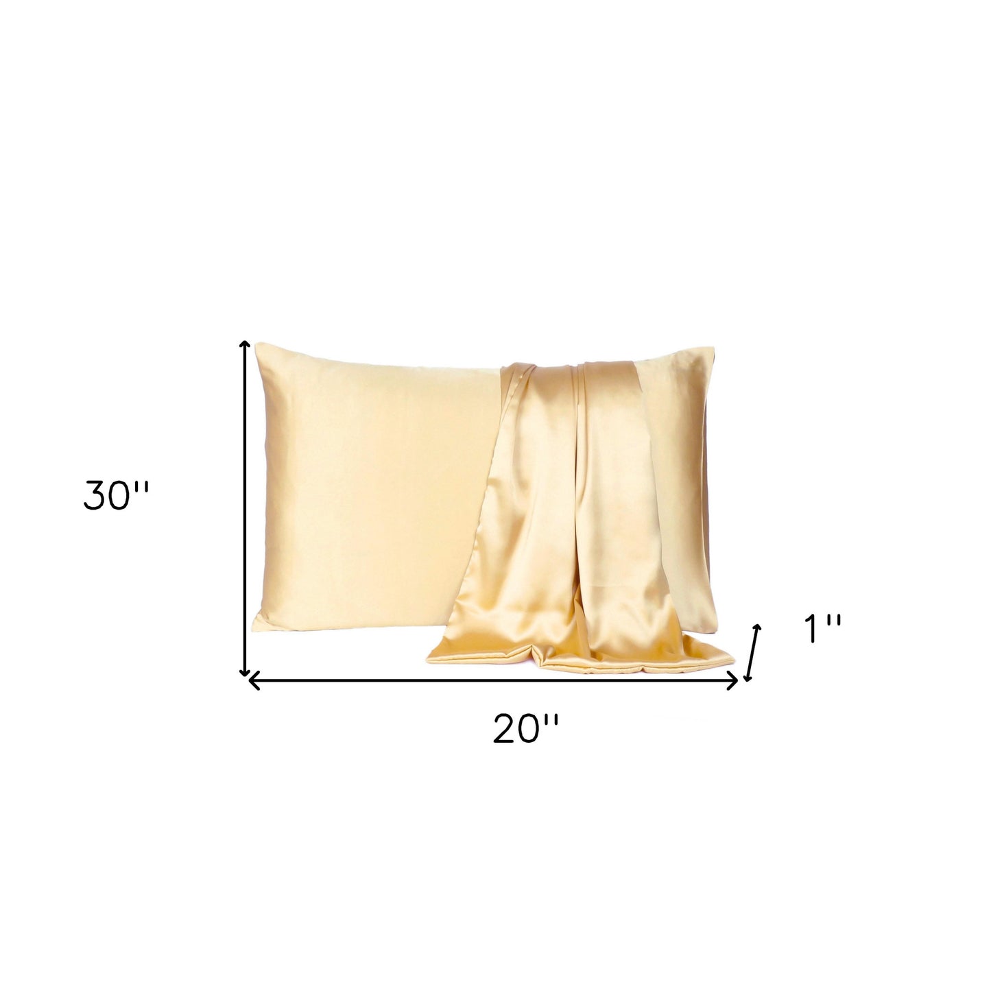 Pale Yellow Dreamy Set Of 2 Silky Satin Queen Pillowcases