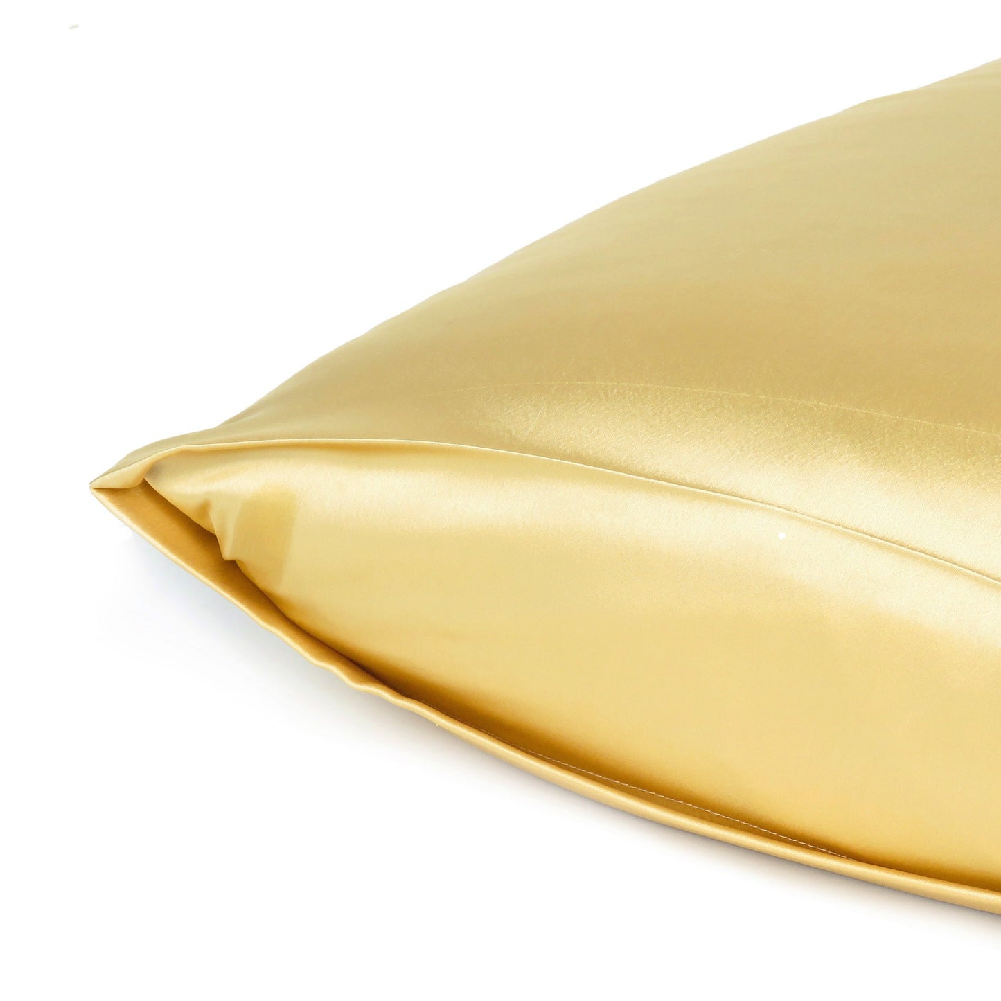 Gold Dreamy Set Of 2 Silky Satin Queen Pillowcases