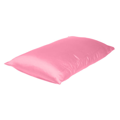 Pink Rose Dreamy Set Of 2 Silky Satin Queen Pillowcases