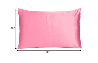 Pink Rose Dreamy Set Of 2 Silky Satin Queen Pillowcases