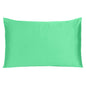 Green Dreamy Set Of 2 Silky Satin Queen Pillowcases