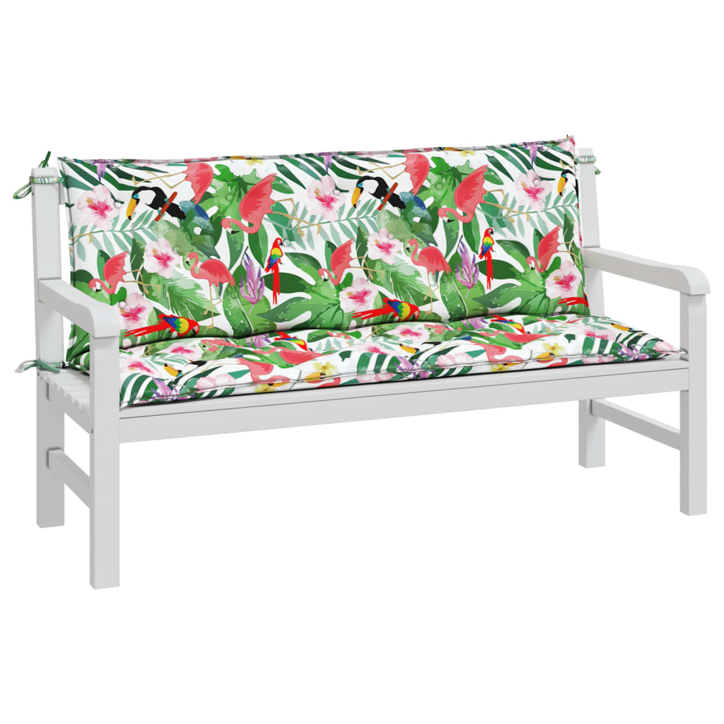 Garden Bench Cushions 2pcs Multicolor 59.1"x19.7"x2.8" Fabric