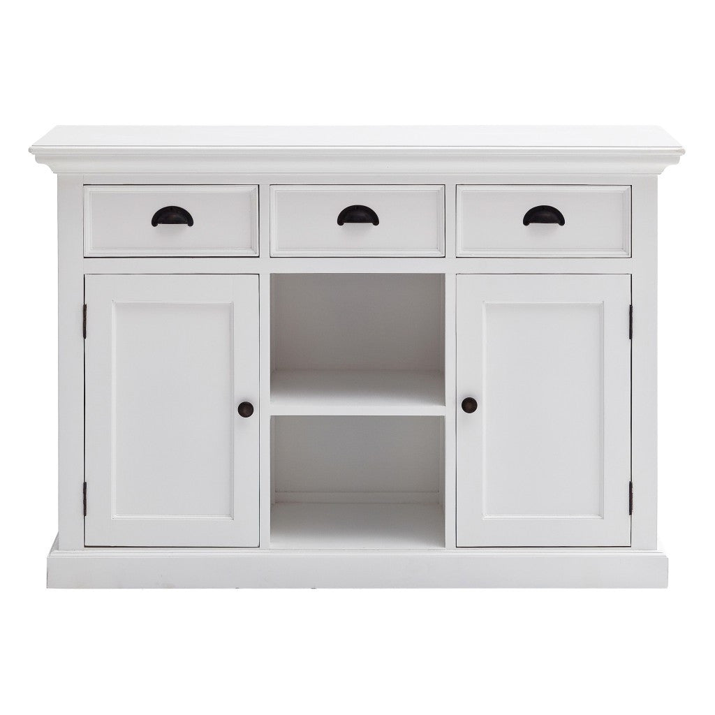 White Modern Farmhouse Large Accent Cabinet With Baskets