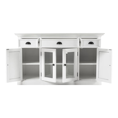 White Accent Cabinet With Glass Doors