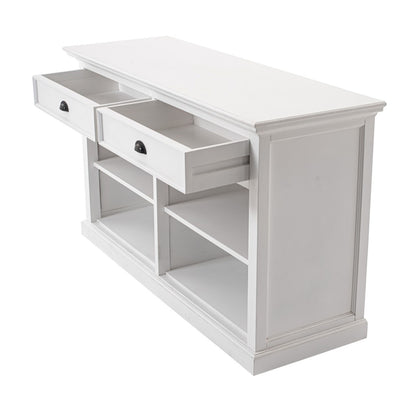 57" White Wood Two Drawer Buffet Server