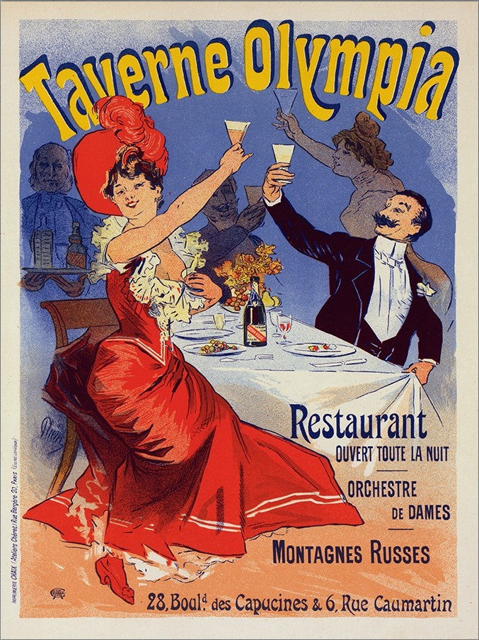 Taverne Olympia French Restaurant Unframed Print Wall Art