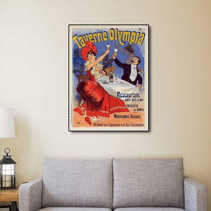 Taverne Olympia French Restaurant Unframed Print Wall Art