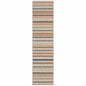 5' X 7' Blue and Gray Striped Indoor Outdoor Area Rug