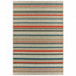 5' X 7' Blue and Gray Striped Indoor Outdoor Area Rug