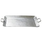 18" Silver Hammered Metal Serving Tray With Handles