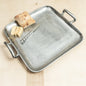 17" Silver Square Stainless Steel Indoor Outdoor Tray With Handles