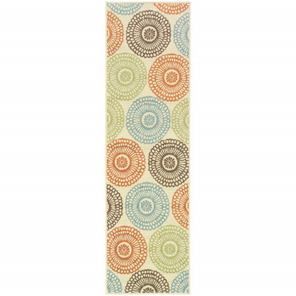 5' X 8' Beige Indoor Outdoor Area Rug