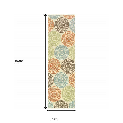 5' X 8' Beige Indoor Outdoor Area Rug