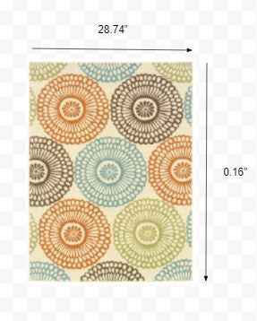 5' X 8' Beige Indoor Outdoor Area Rug