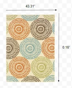 5' X 8' Beige Indoor Outdoor Area Rug