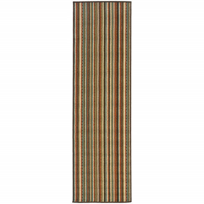 2' X 8' Green Indoor Outdoor Area Rug