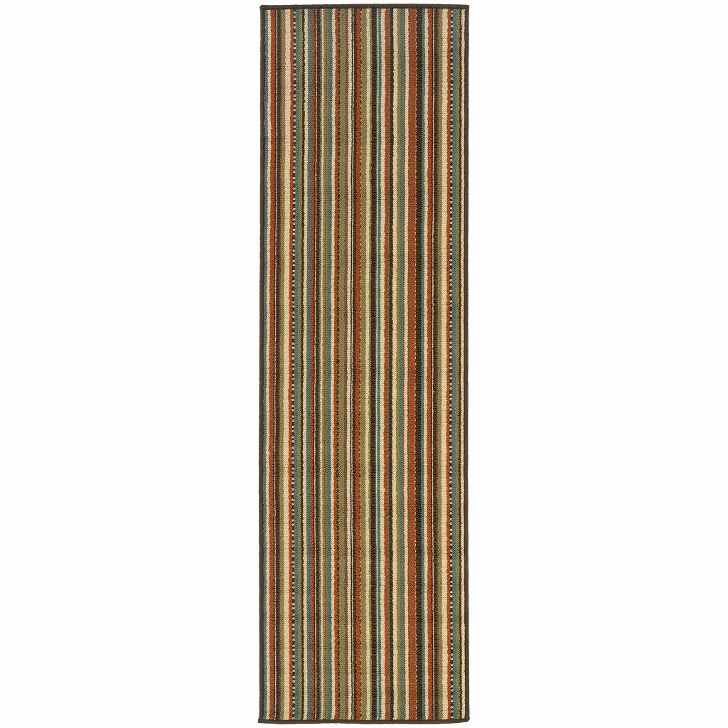 2' X 8' Green Indoor Outdoor Area Rug