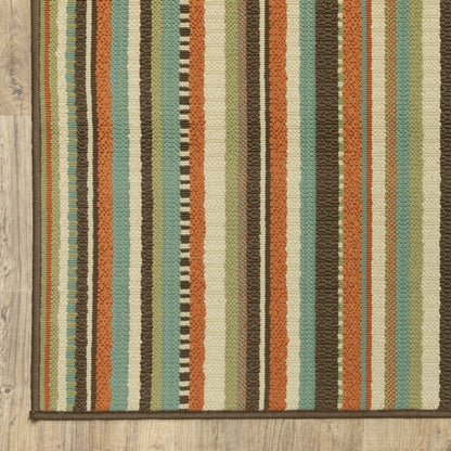 2' X 8' Green Indoor Outdoor Area Rug