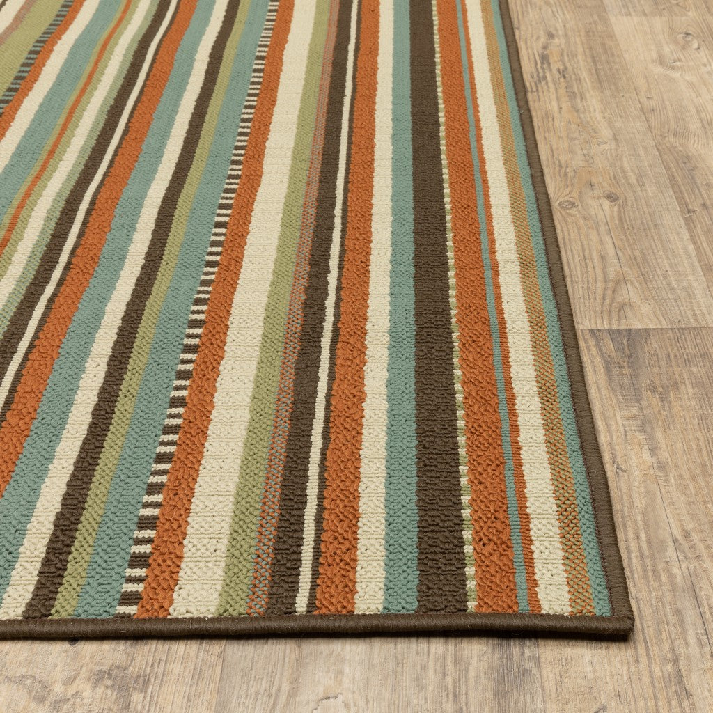 2' X 8' Green Indoor Outdoor Area Rug