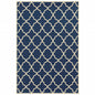 Blue and Ivory Indoor Outdoor Area Rug