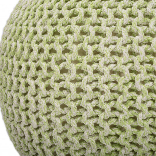 19" Green Round Pouf Ottoman