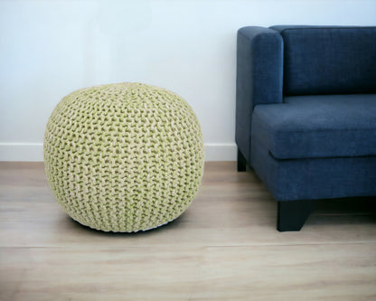 19" Green Round Pouf Ottoman