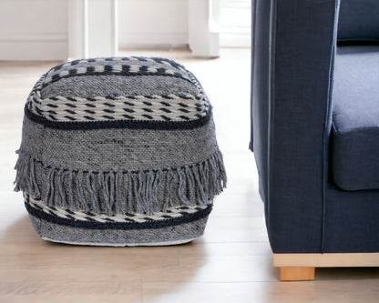 21" Gray Pouf Ottoman