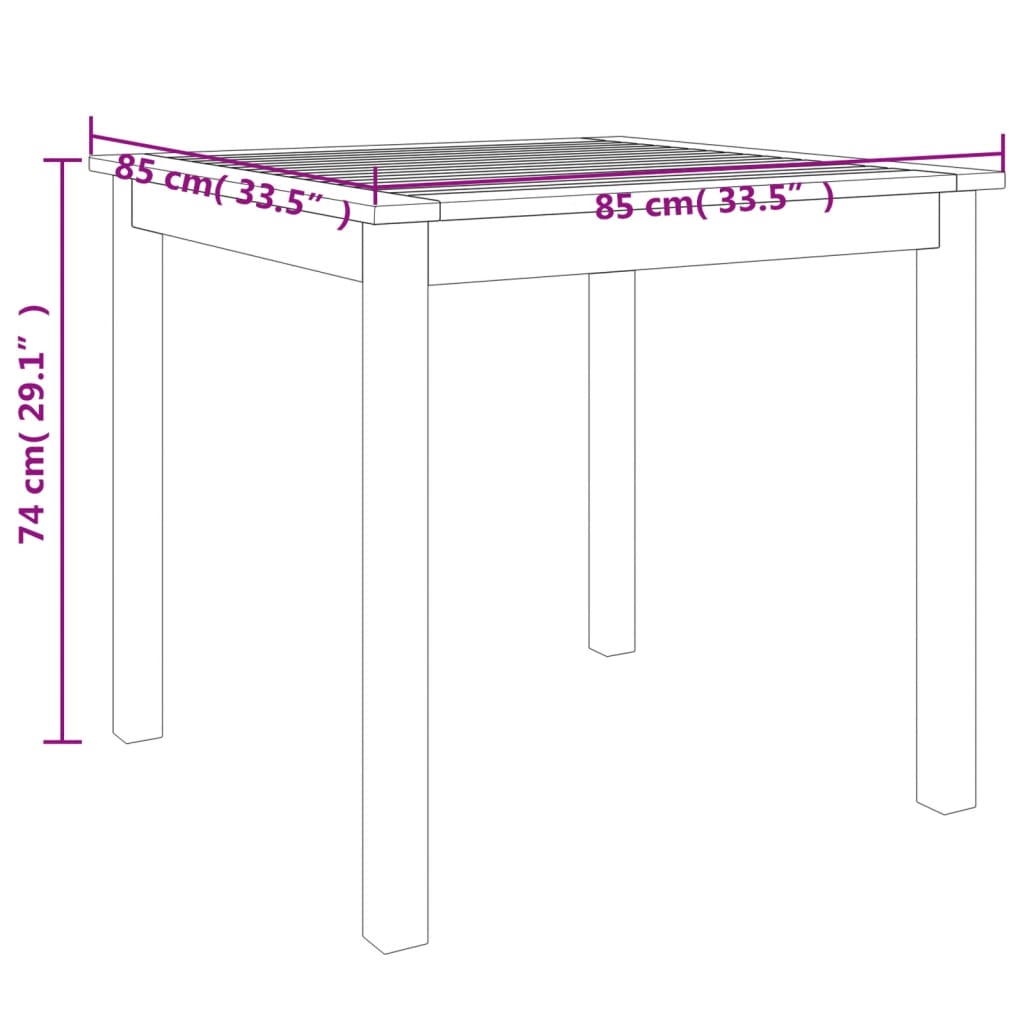 5 Piece Patio Dining Set Solid Wood Acacia